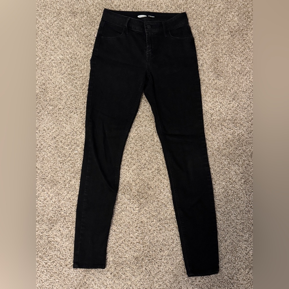 Old Navy Super Skinny Mid-Rise Black Jeans, Size 0